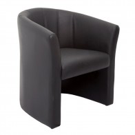 Modern Tub Chair Black Faux Leather