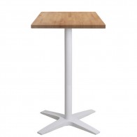 Nordic Bar Table Solid Wood Top White Base