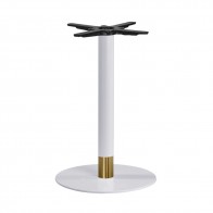 Olea White Brass Round Table Base