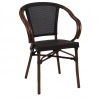 French Outdoor Arm Chair with Fabric Seat