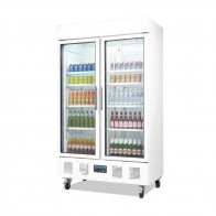 Polar Two Door Upright Display Cabinet 944Ltr White