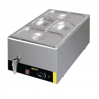 Apuro Bain Marie with Tap with Pans 2x1/3 & 2x1/6 Pans 150mm Deep Inc Lids S047-A