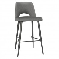 Scandi Fabric Side Bar Stool Metal Legs 76cm