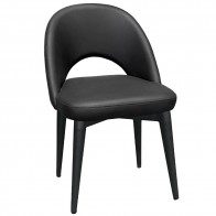 Sienna Vinyl Dining Chair Black Steel Legs