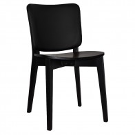 Silvia Black Frame Dining Chair with Upholstered Back Rest