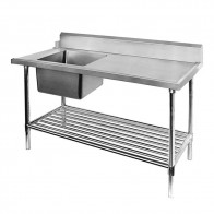 FED Left Inlet Single Sink Dishwasher Bench SSBD7-1500L/A