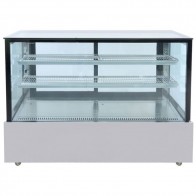 Bonvue Black Trim Square Glass Cake Display 2 Shelves 1500x700x1100 SSU150-2XB