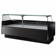 Tecnodom Serie MR9.5 Black 2480mm Wide Deli Display with Storage and Castors TDMR-0925B