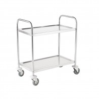 Vogue Stainless Steel 2 Tier Clearing Trolley Large