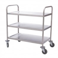 Vogue Stainless Steel 3 Tier Clearing Trolley Small