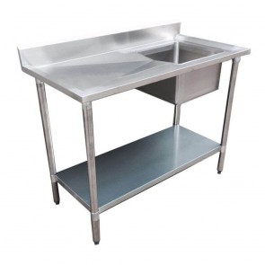 Modular Systems Economic 304 Grade SS Right Single Sink Bench 1500x700x900 With 500x400x250 Sink 1500-7-SSBR