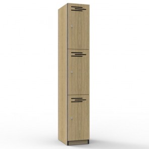 Oak 3 Door Melamine Locker