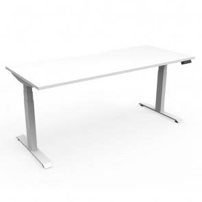 Advance Electric Height Adjustable Single Sided Workstation Desk White White