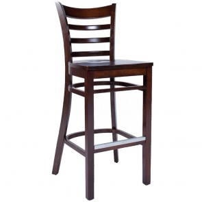 Abby Timeless Wooden Bar Stool with Back-Natural