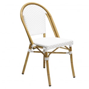 Calais White Wicker Outdoor Chair