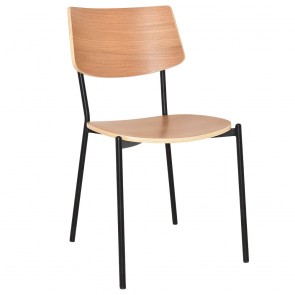 Andrea Black Frame Dining Chair - Natural