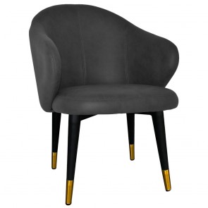 Ariel Arm Chair Black Brass Legs