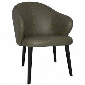 Ariel Arm Chair Slim Black Steel Legs