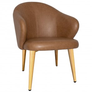 Ariel Arm Chair Oak Steel Legs