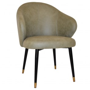 Ariel Arm Chair Slim Black Brass Legs