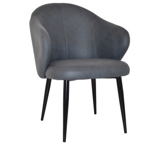 Ariel Arm Chair Slim Black Steel Legs