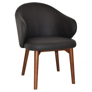 Ariel Arm Chair Solid Light Walnut Timber Legs