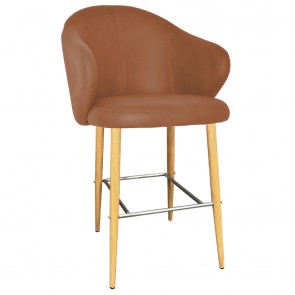Ariel Bar Stool Walnut Steel Legs 76cm