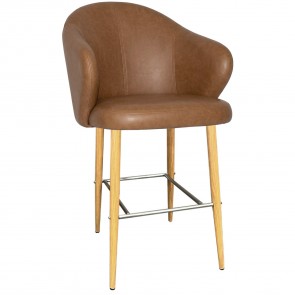 Ariel Bar Stool Walnut Steel Legs 76cm
