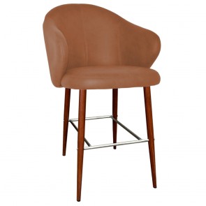 Ariel Bar Stool Walnut Steel Legs 76cm