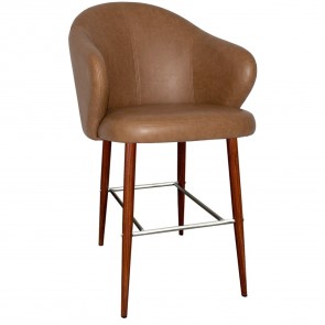Ariel Bar Stool Walnut Steel Legs 76cm