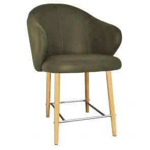 Ariel Counter Stool Oak Steel Legs 66cm