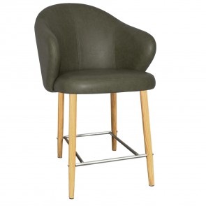 Ariel Counter Stool Oak Steel Legs 66cm