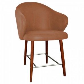 Ariel Counter Stool Walnut Steel Legs 66cm