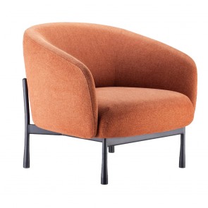 Augusta 1 Seater Lounge Chair - Rust Fabric