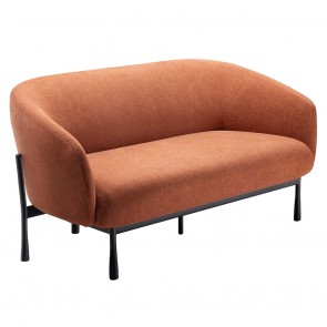 Augusta 2 Seater Lounge Chair - Rust Fabric
