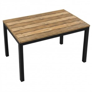 Avoca Beer Garden Outdoor Dining Table Recycled Blonde timber Top Black Fran