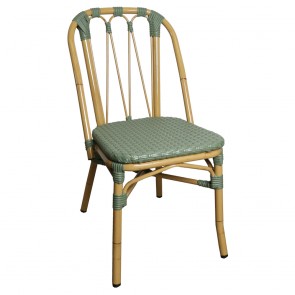 Bastille Outdoor Wicker Dining Chair Olive & White
