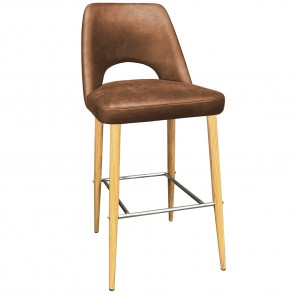 Bella Bar Stool Oak Steel Legs