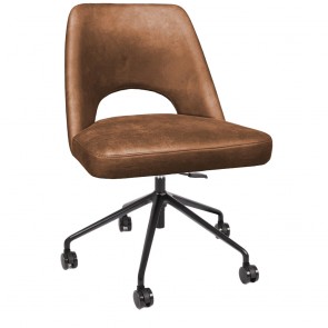 Bella Side Office Chair Black Castor Legs