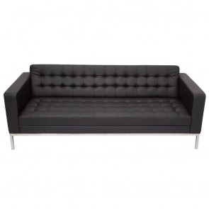 黑色的Club Sofa Reception Lounge Three Seater