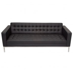 Black Club Sofa Reception Lounge Three Seater