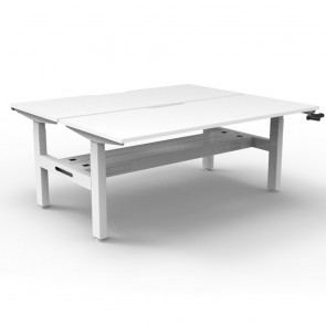 Boost Crank Manual Height Adjustable Back to Back Workstation With Cable Tray
