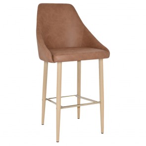 Carmen Bar Stool Birch Steel Legs 75cm