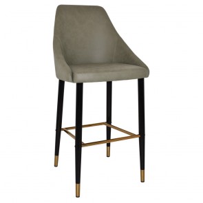 Carmen Bar Stool Black Brass Steel Legs 75cm
