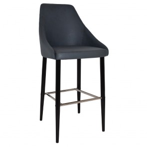 Carmen Bar Stool Black Steel Legs 75cm