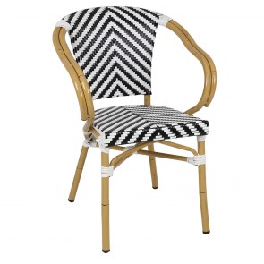Chevron Wicker Outdoor Arm Chair