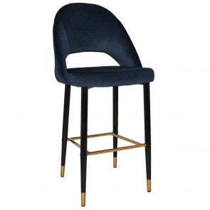 Sienna Velvet Bar Stool Brass Legs