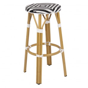 Chevron Wicker Outdoor Bar Stool Stackable