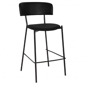 Clara Bar Stool Black Frame with Upholstery 77cm