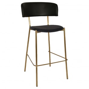Clara Bar Stool Brass Frame with Upholstery 77cm